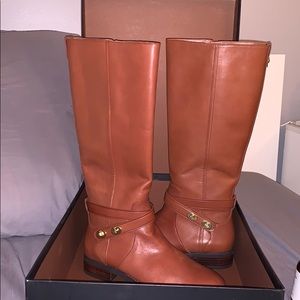 Brand new brown leather Coach boots